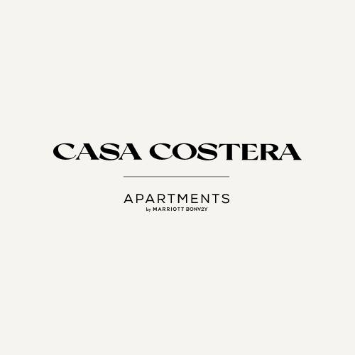 Text logo reading 'CASA COSTERA Apartments by Marriott Bonvoy' on a light background.