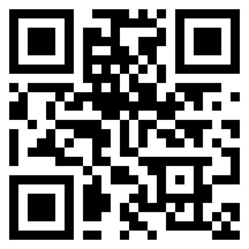 Black and white QR code on a white background.